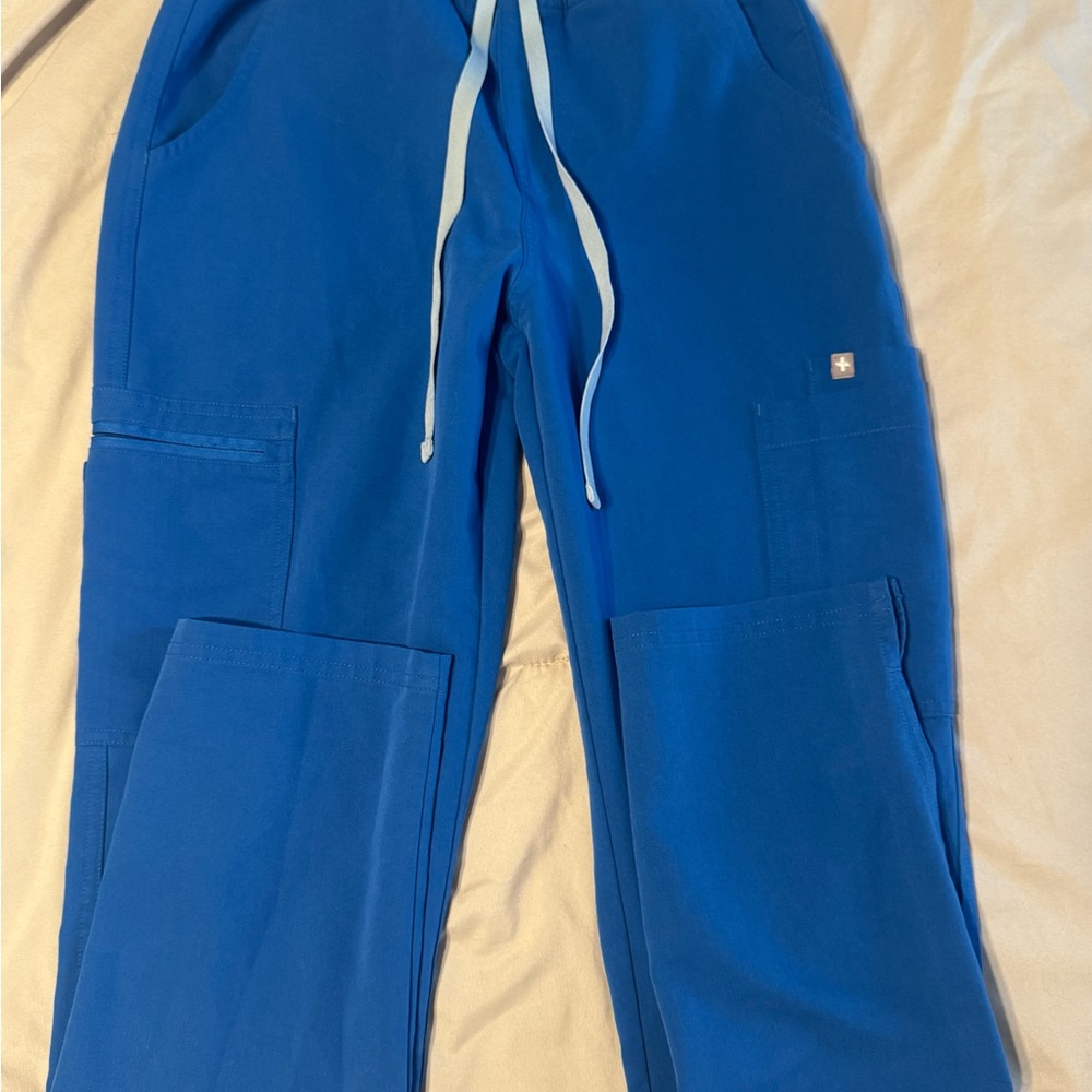 Blue Cargo Pants With Drawstring - image 1